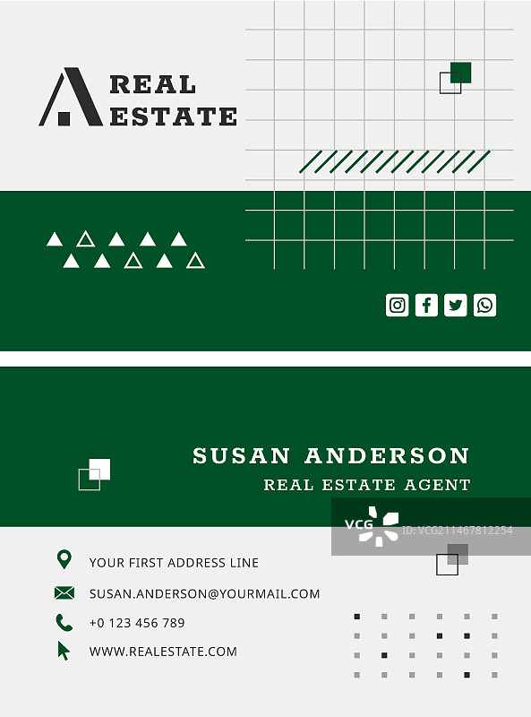 房地产双面名片图片素材