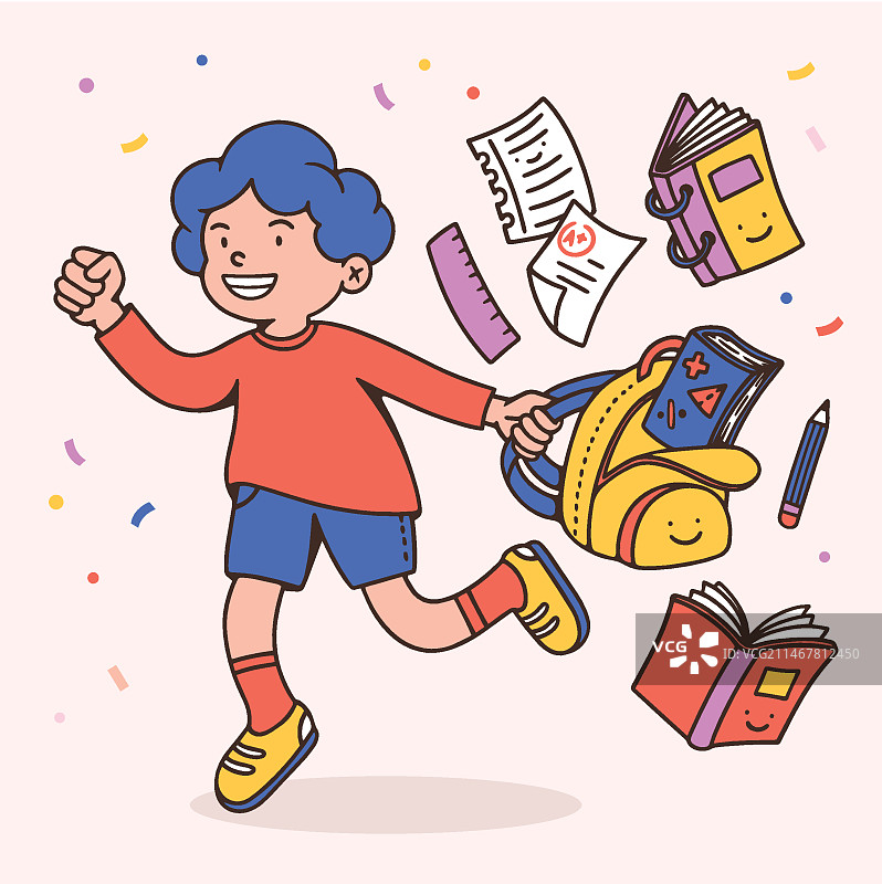 手绘学校毕业插画图片素材