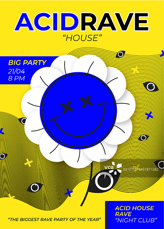 扁平风酸性表情符号海报模板图片素材