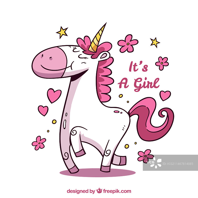 手绘风格的可爱女宝宝背景图片素材