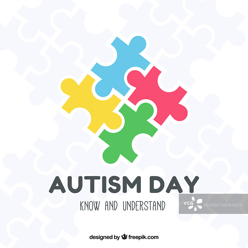 世界自闭症日彩色背景图片素材