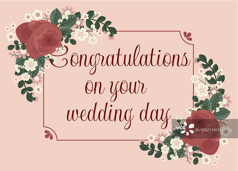 手绘婚礼贺卡图片素材