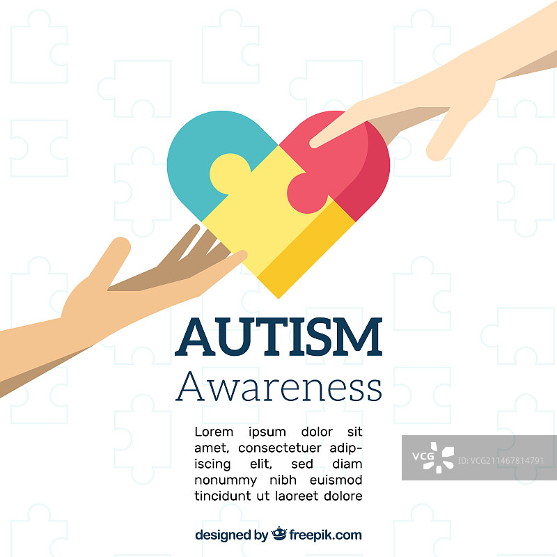 扁平风格自闭症日背景图片素材