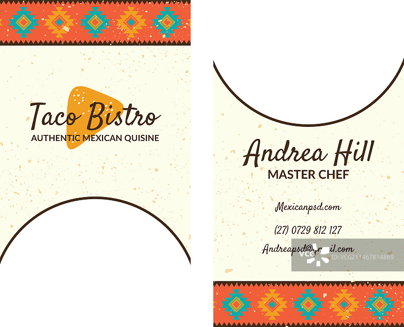 墨西哥食物双面名片图片素材
