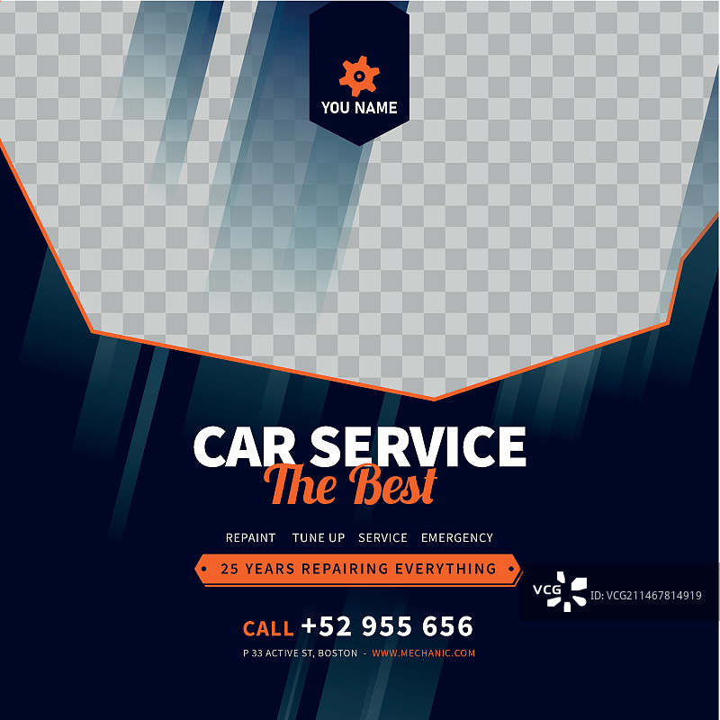 技工方形宣传单模板图片素材