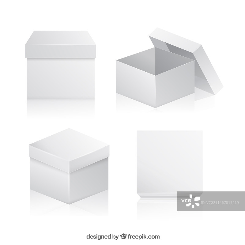 用于装运的白色盒子集合图片素材