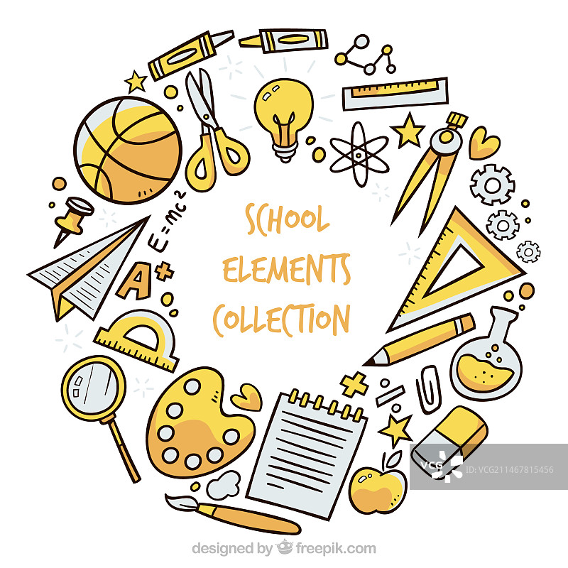 包含元素的校园背景图片素材