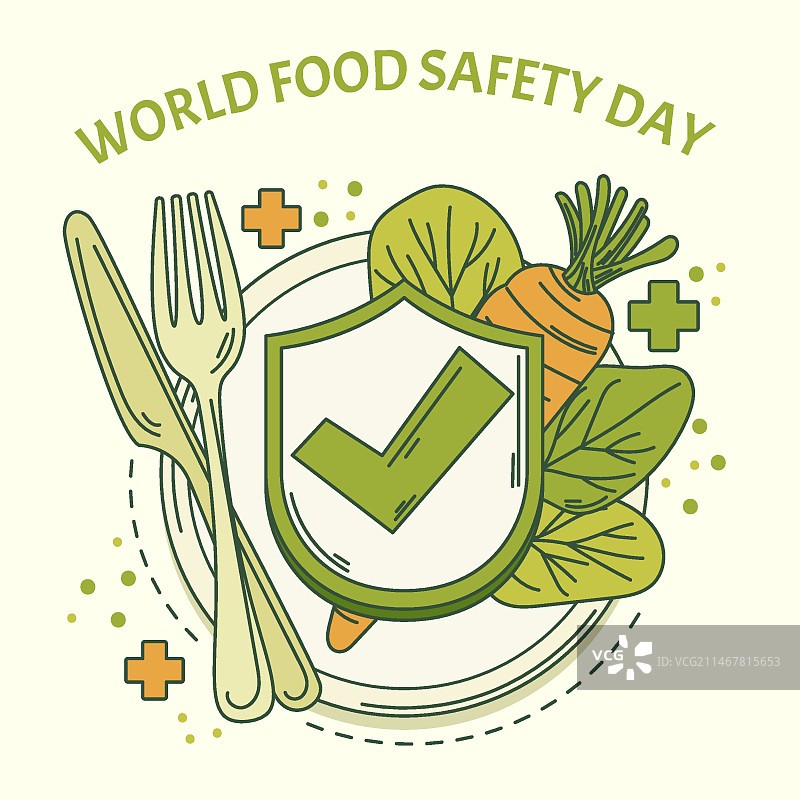 手绘世界食品安全日插画图片素材
