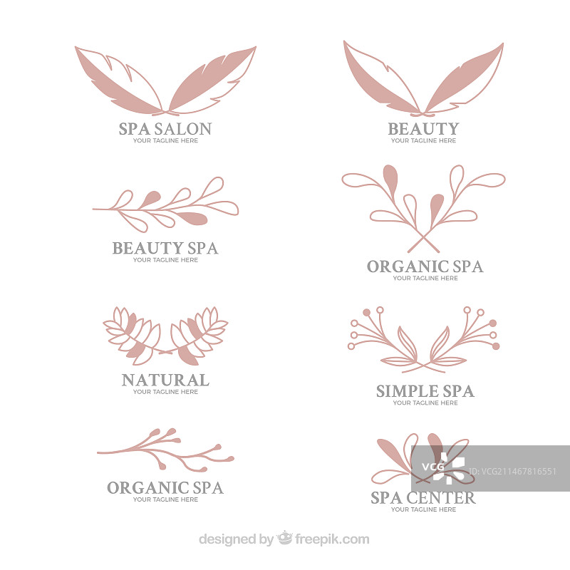 水疗沙龙标志合集图片素材