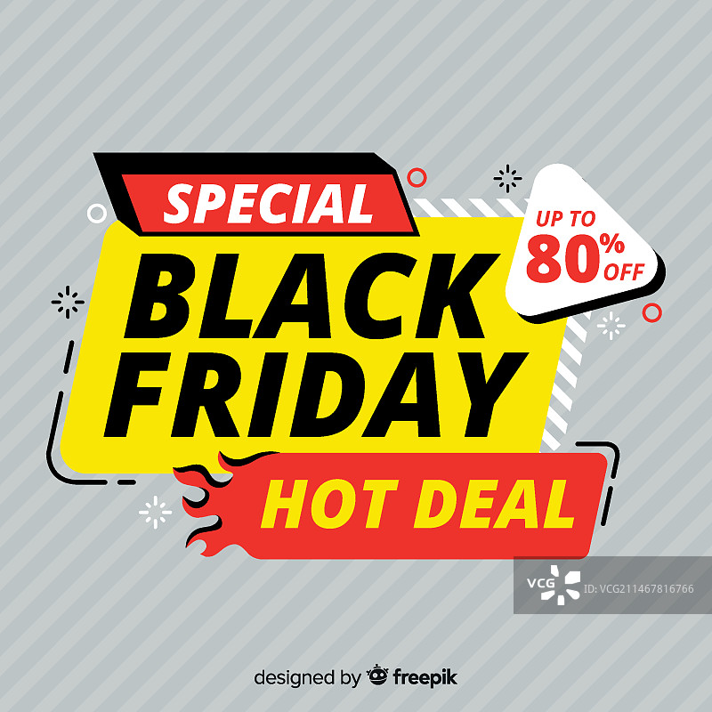 扁平风黑色星期五图片素材