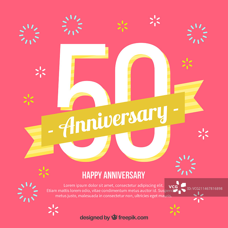 50周年纪念日扁平风格背景图片素材