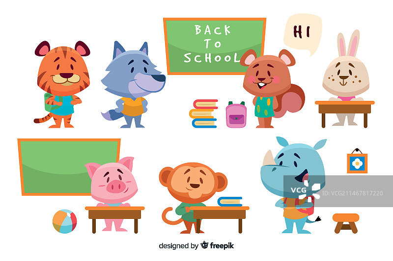 返校季动物卡通合集图片素材