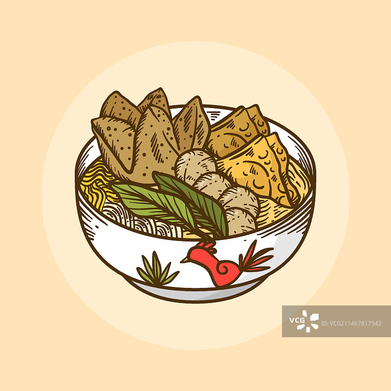 手工雕刻肉丸汤图片素材