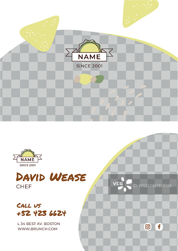 早午餐横版名片图片素材