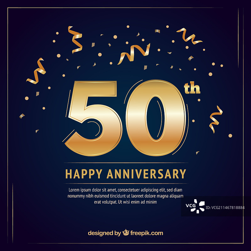 金色风格的周年纪念卡片图片素材