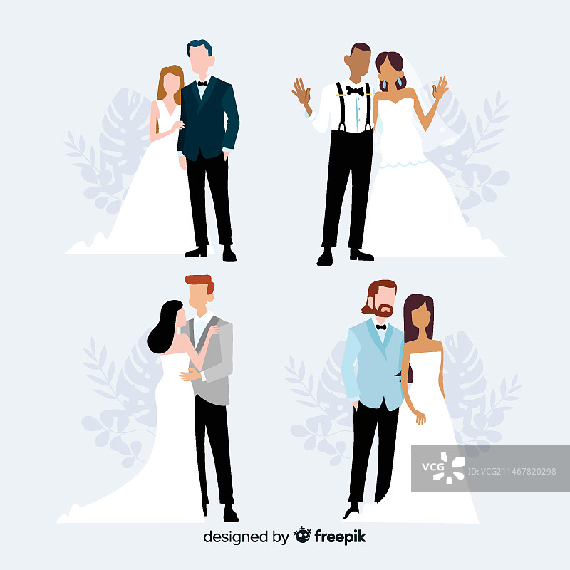 手绘婚礼情侣合集图片素材