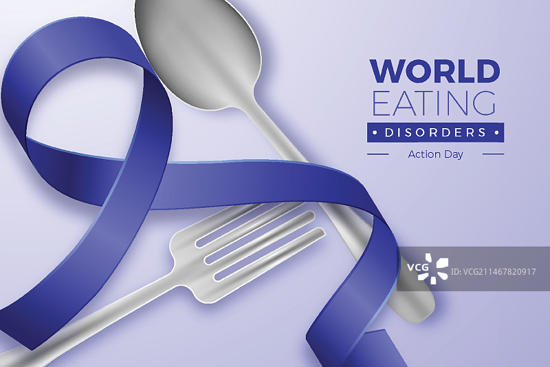 世界防治饮食失调日写实插画图片素材