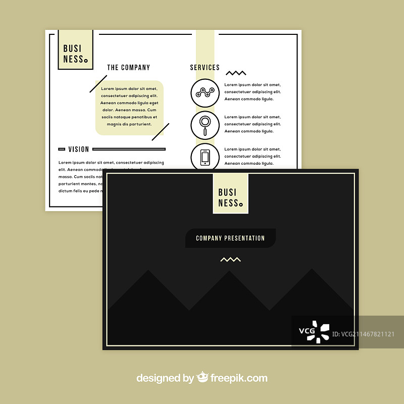 扁平风格的商务演示banner图片素材