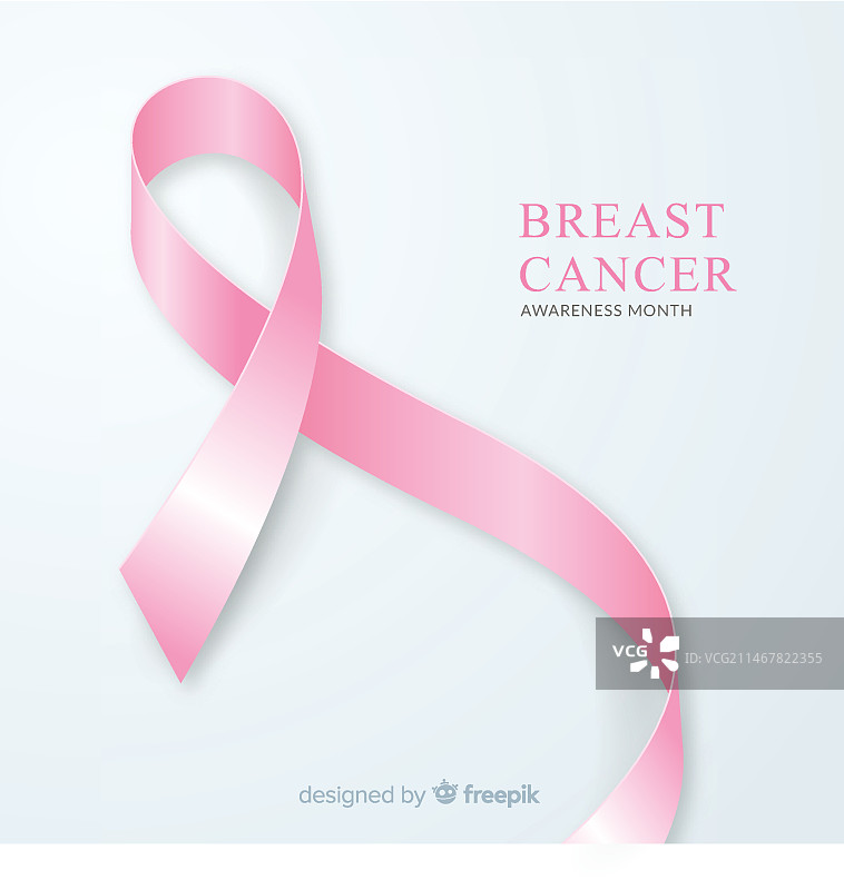 逼真的乳腺癌防治月宣传丝带图片素材