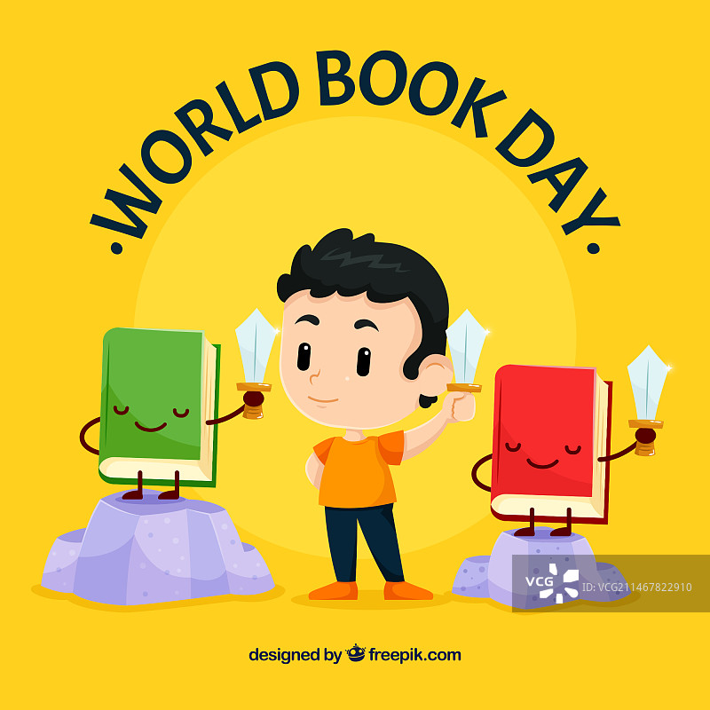 世界读书日背景：儿童阅读图片素材