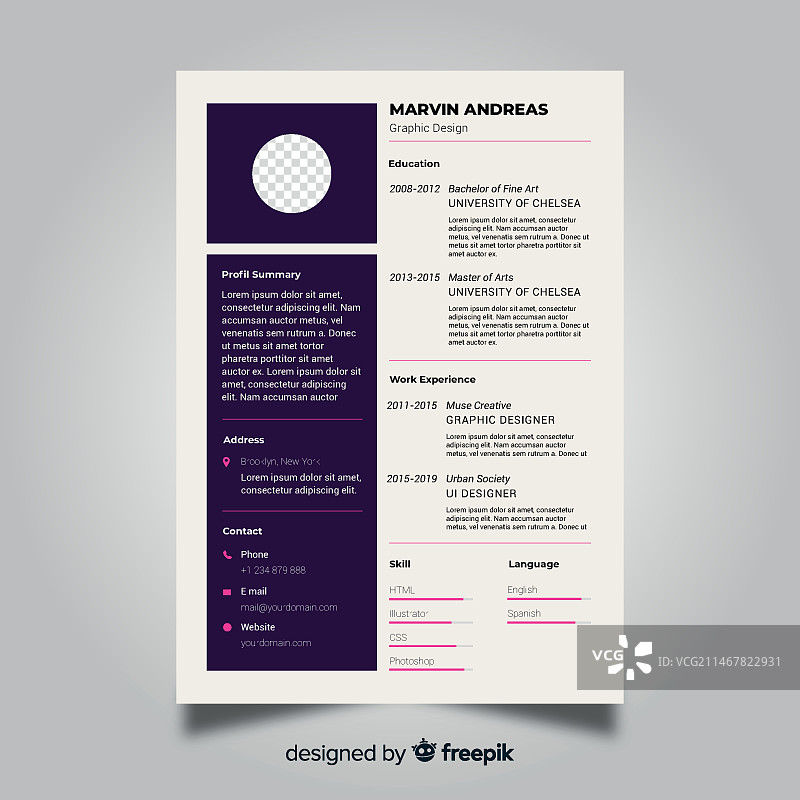 专业简历模板图片素材