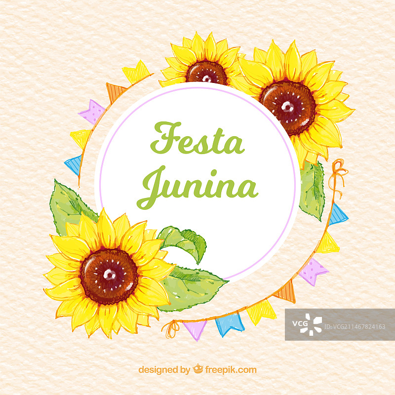 向日葵巴西六月节背景图片素材