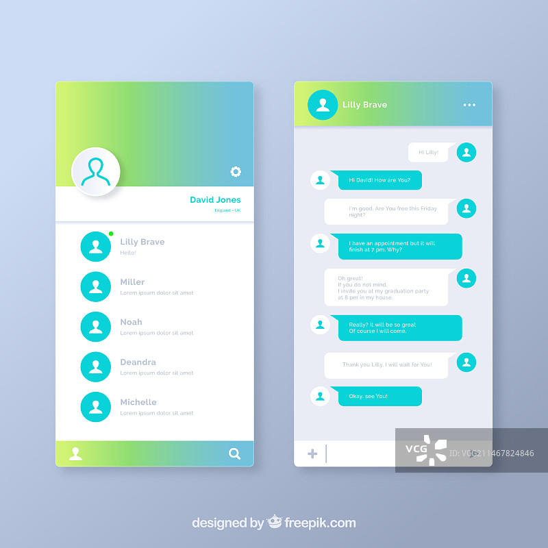 渐变风格的手机通讯应用图片素材