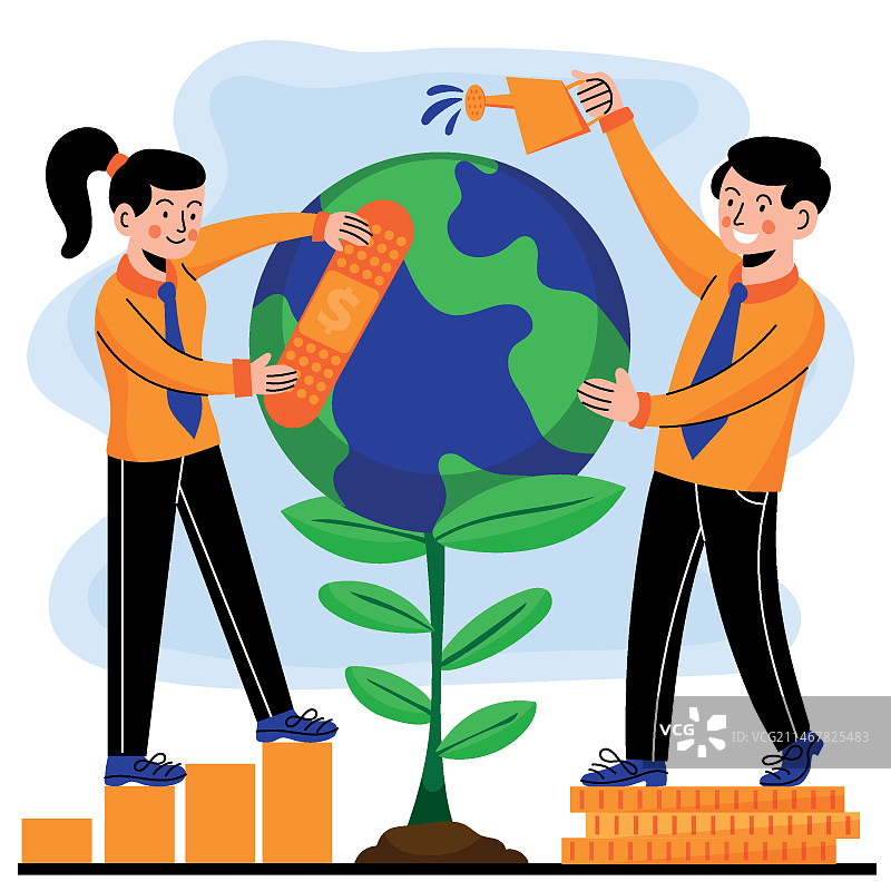 扁平风格企业社会责任概念插画图片素材