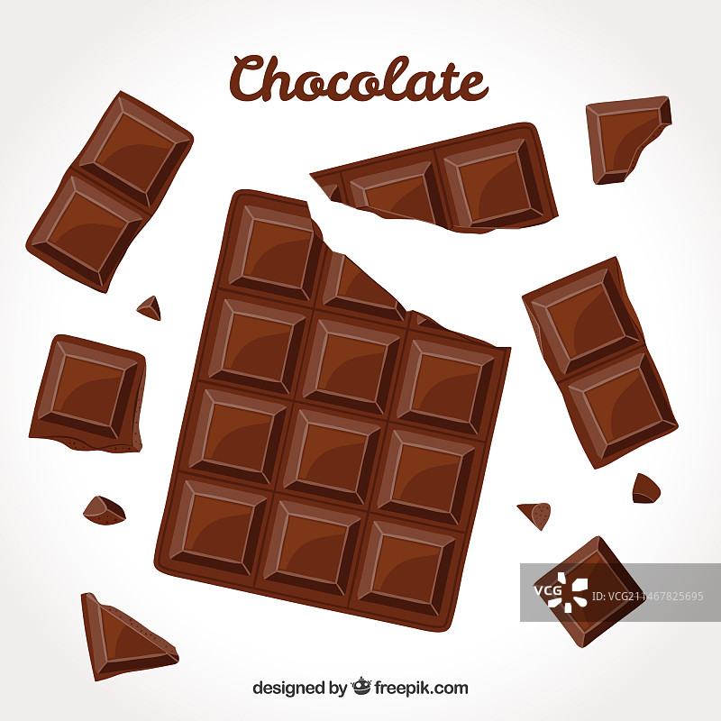 巧克力棒和巧克力块合集图片素材