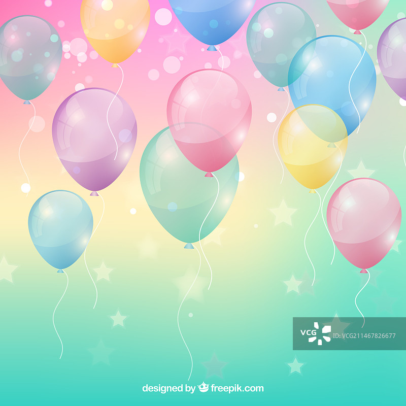 逼真风格的彩色气球背景图片素材