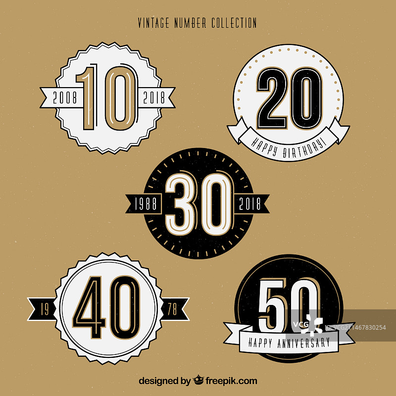 复古数字合集图片素材