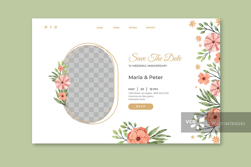 结婚纪念日着陆页图片素材