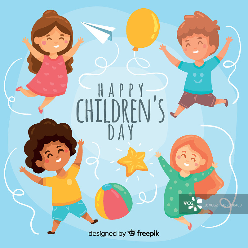 手绘儿童节背景图片素材