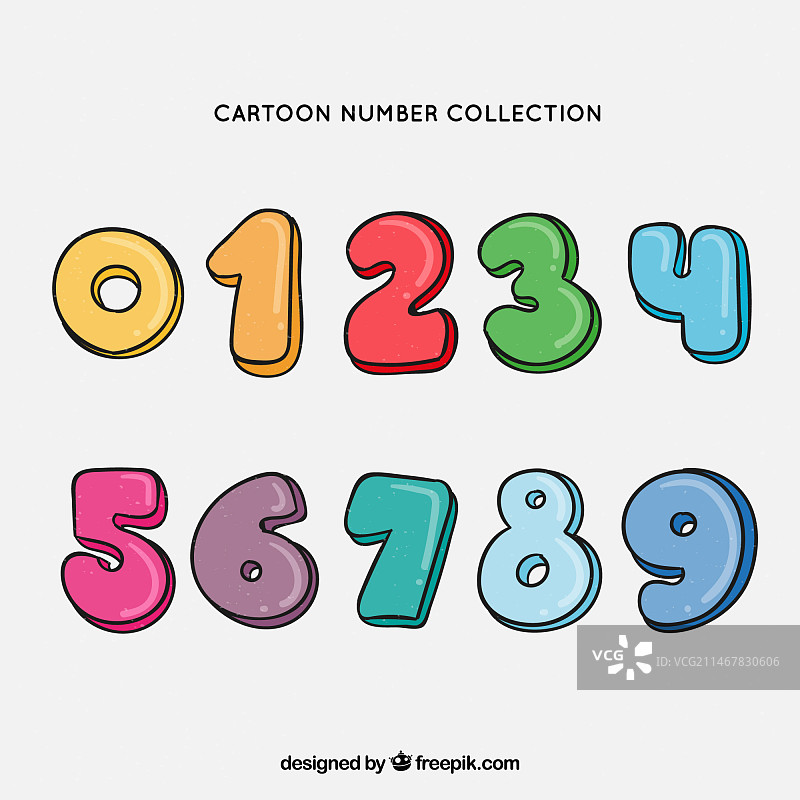 彩色卡通数字集合图片素材
