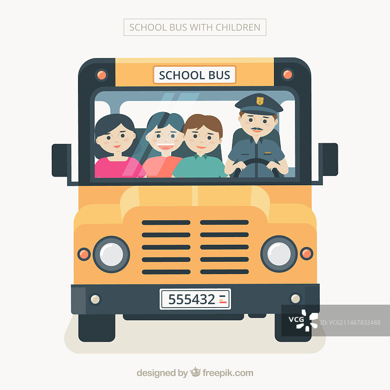 卡通儿童校车图片素材