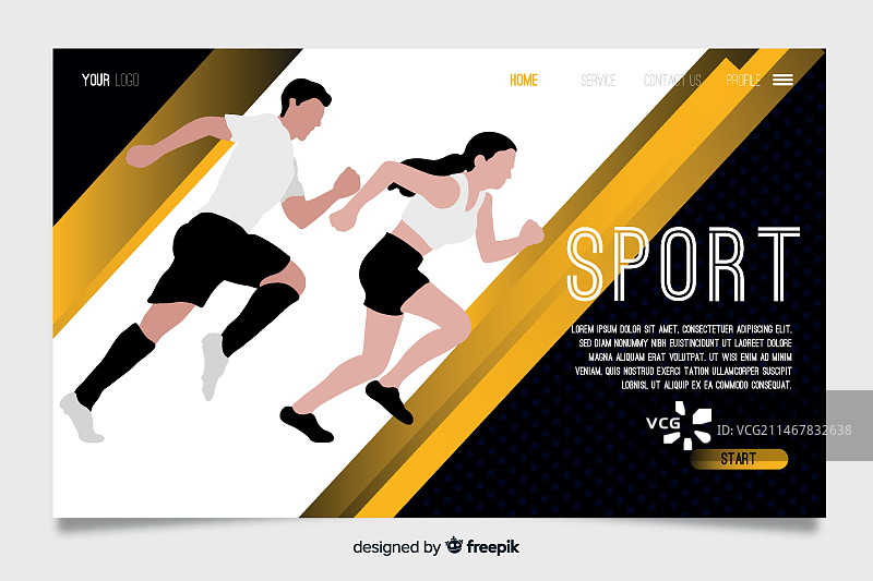 体育运动着陆页模板图片素材