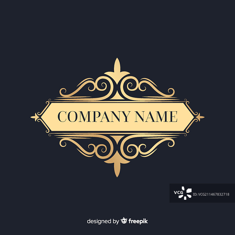 带有公司名称的优雅装饰logo图片素材