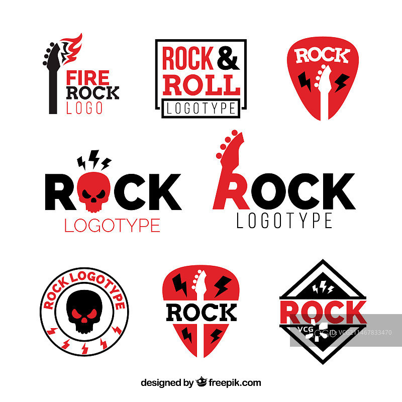 扁平风格的岩石标志合集图片素材