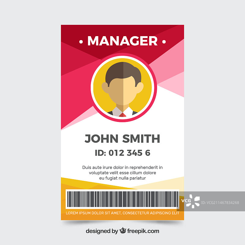 扁平设计抽象ID卡模板图片素材