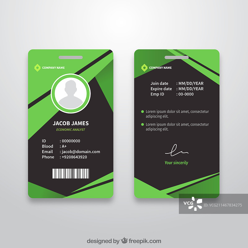扁平设计抽象ID卡模板图片素材