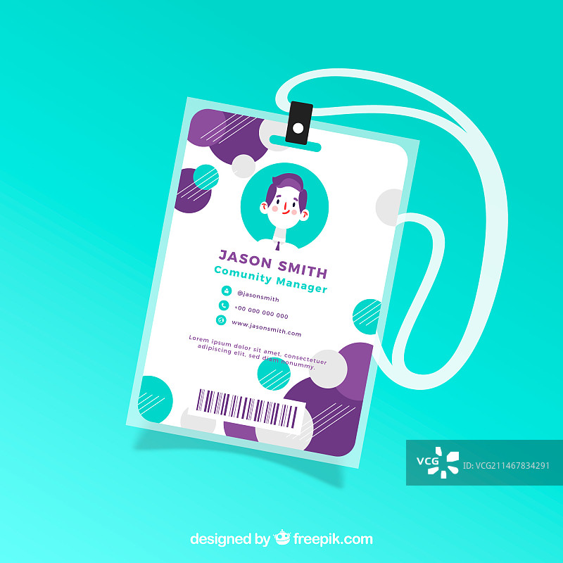 扁平设计抽象ID卡模板图片素材