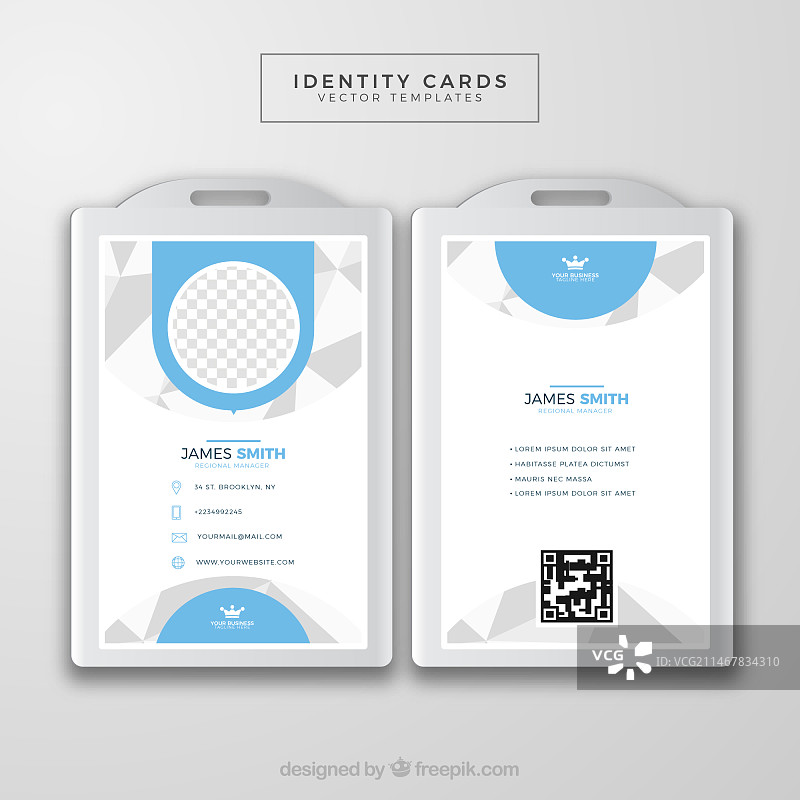 扁平设计抽象ID卡模板图片素材