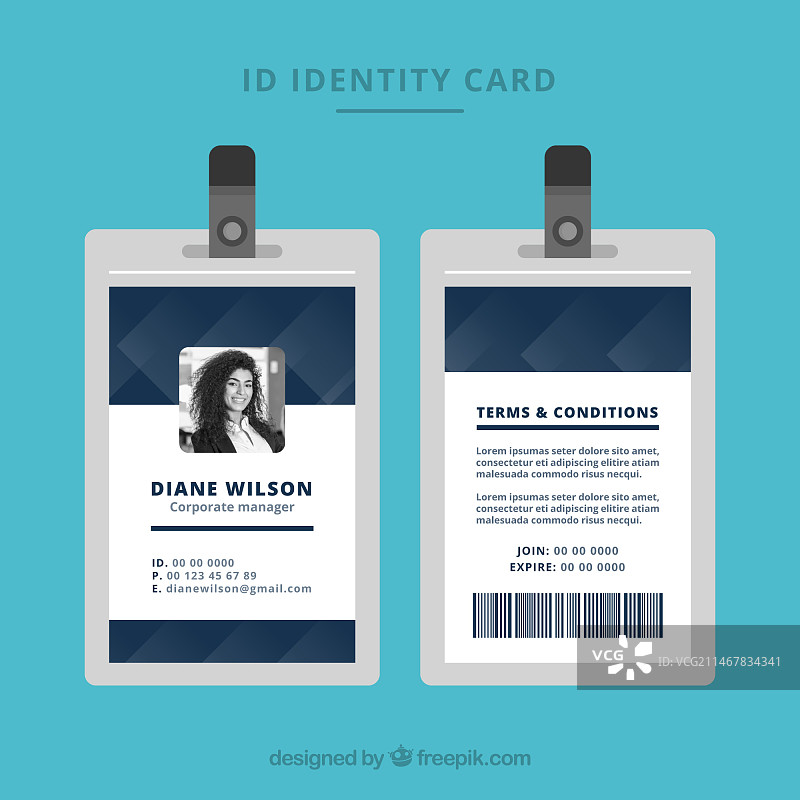 几何风格抽象身份卡模板图片素材