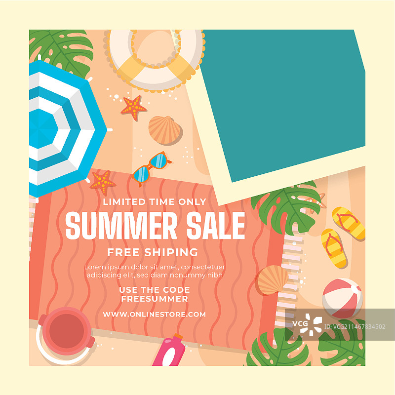 在线购物方形宣传单图片素材