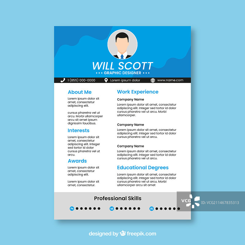 扁平风格现代简历模板图片素材