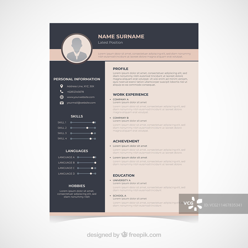 扁平风格现代简历模板图片素材