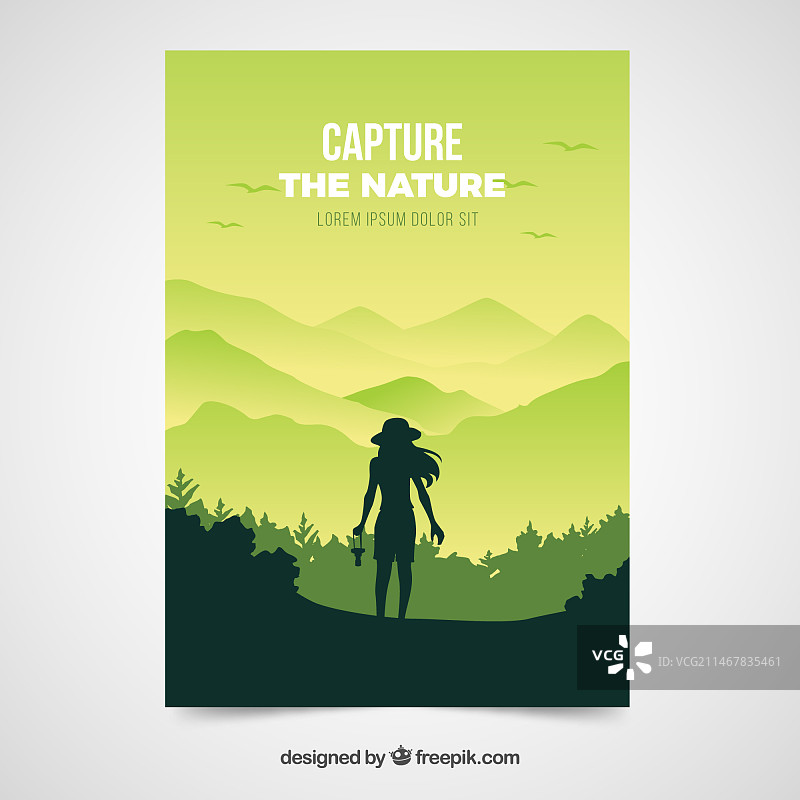 冒险风格旅行宣传单模板图片素材