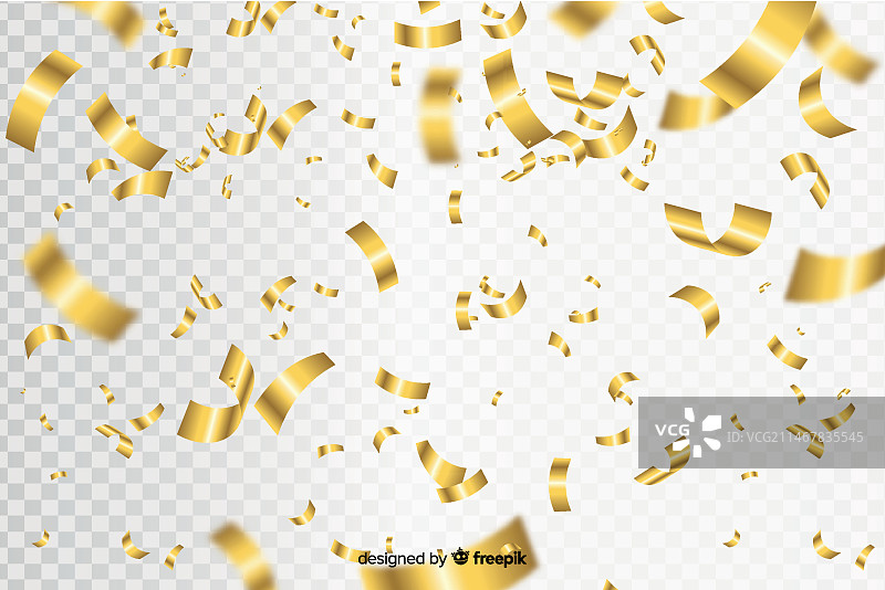逼真金色纸屑背景图片素材