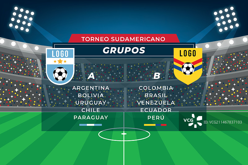 扁平南美足球队组插画图片素材