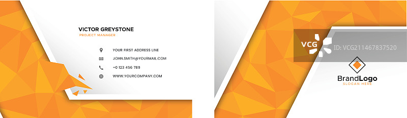 抽象风格多边形名片模板图片素材